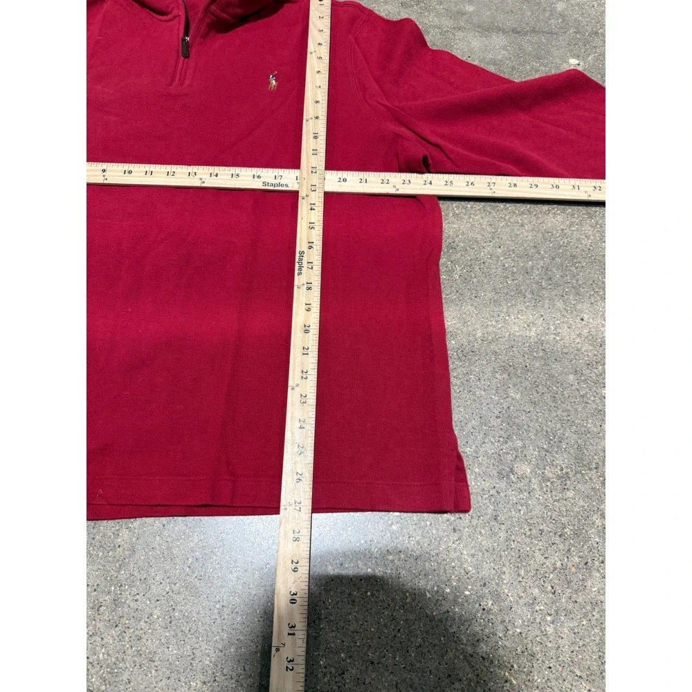 Polo Ralph Lauren Mens XL‎ Red Quarter Zip Pullover Sweatshirt Sweater Preppy